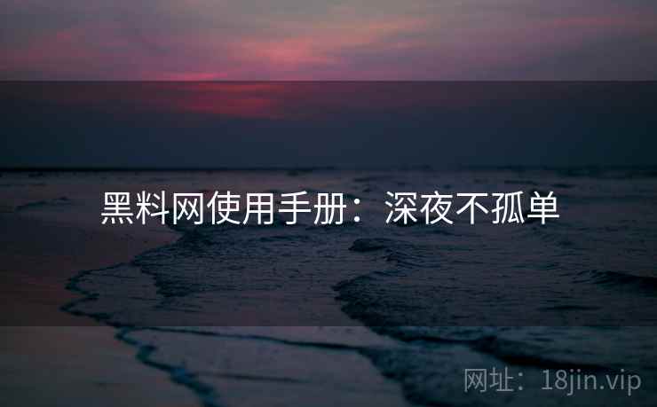 黑料网使用手册：深夜不孤单